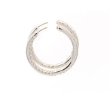 New 1.27ctw Pave Diamond Inside Out Hoop Earrings in 14K