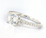 New Gabriel & Co. Diamond Three Stone Semi Mount Ring in 14K