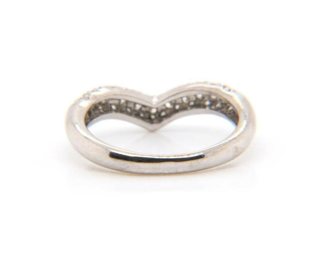 0.50ctw Curved Pave Diamond Wedding Band in 18K