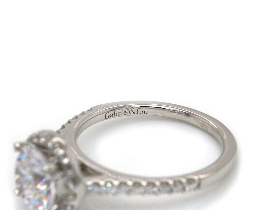 New Gabriel & Co. Diamond Halo Semi Mount Ring in 14K
