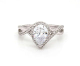 Gabriel & Co Pear Halo 0.26 CTW Diamond Infinity Semi Mount in 14K, NEW