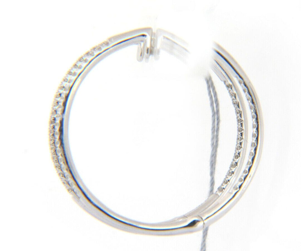 New 0.25ctw Diamond Inside Out Hoop Earrings in 14K