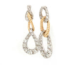 New 0.96ctw Diamond Two Tone Loop Dangle Earrings in 14K