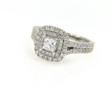 Vera Wang 1.50ctw Princess Diamond Double Frame Engagement Ring in 14K