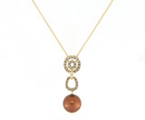 New 0.50ctw Chocolate Diamond & Chocolate Tahitian Pearl Pendant Necklace in 14K