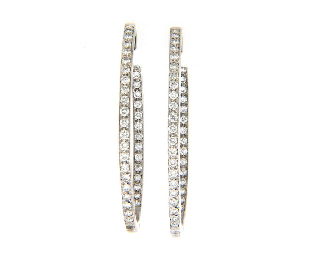Sonia Bitton 2.75ctw Diamond Oval Inside Out Hoop Earrings in 14K