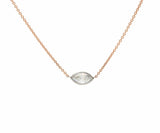 0.58ct Sideways Marquise Diamond Bezel Set Solitaire Pendant Necklace In 14K