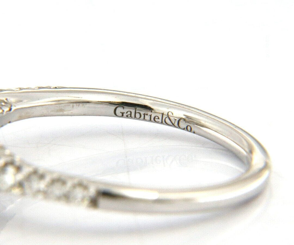 New Gabriel & Co. Halo Double Row Semi Mount Ring in 18kt