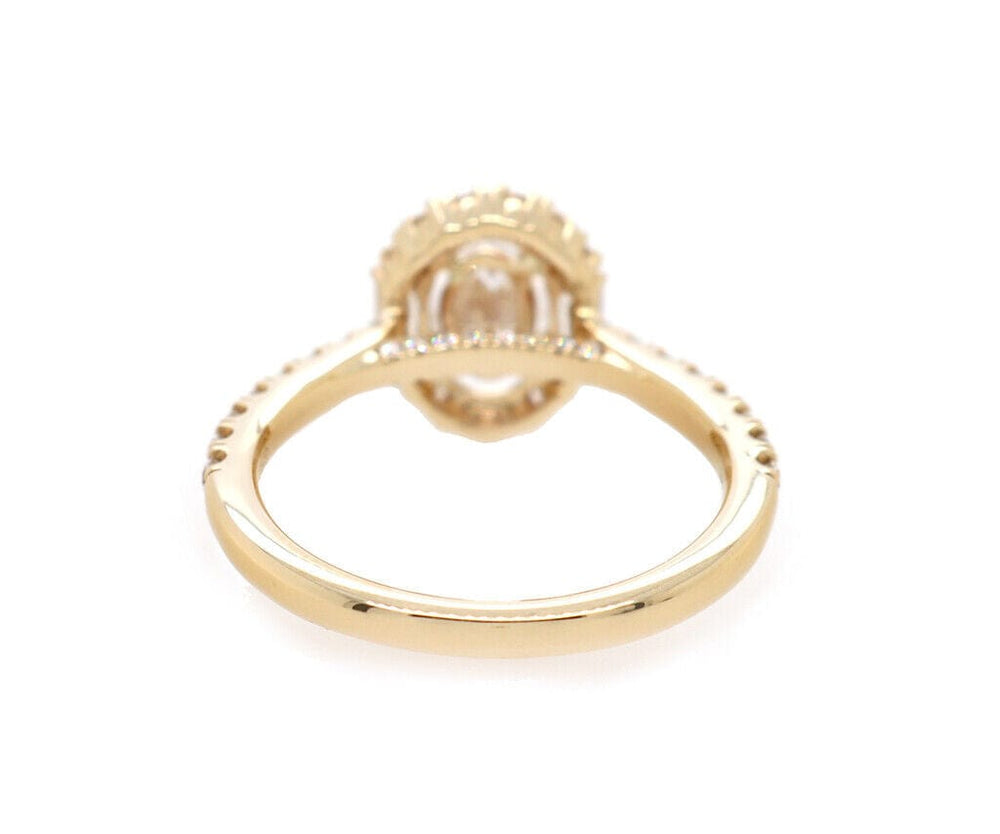 New Gabriel & Co 0.69ctw Diamond Hamilton Oval Frame Straight Semi Ring 14K