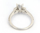 New Gabriel & Co. Diamond Three Stone Semi Mount Ring in 14K