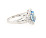 2.28ct Oval Aquamarine and 0.28ctw Diamond Frame Ring in 14K