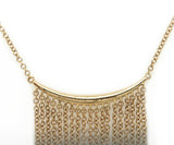 New Gabriel & Co. Curved Bar Multi Strand Fringe Necklace in 14K