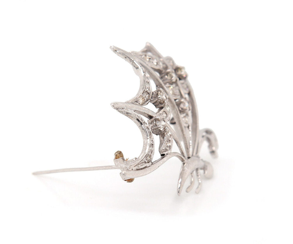 0.35ctw Diamond Butterfly Brooch Pendant in 14K