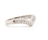 0.50ctw Curved Pave Diamond Wedding Band in 18K