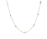 New 3.02ctw Diamond Bezel Set Station Necklace in 14K
