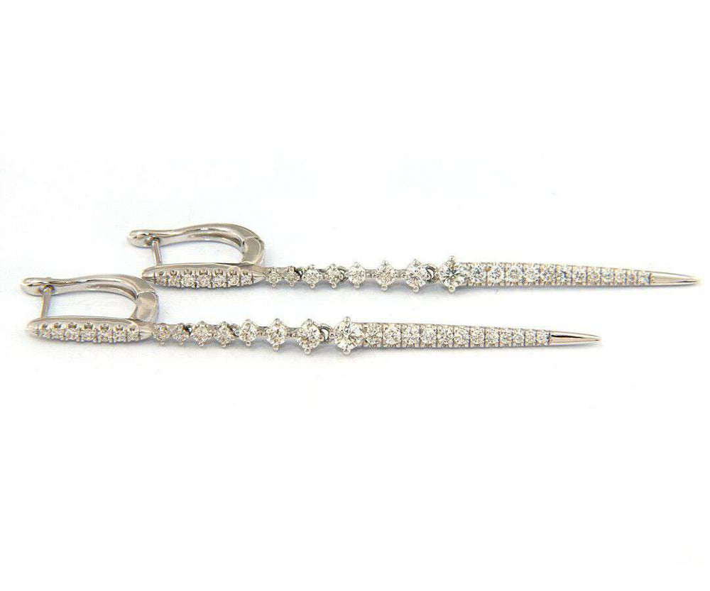 Dazzling Gabriel & Co 0.94 CTW Diamond Dangle Earrings in 14K, New