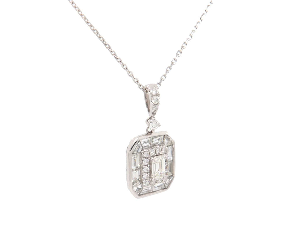 New 1.11ctw Mixed Diamond Pendant Necklace in 14K