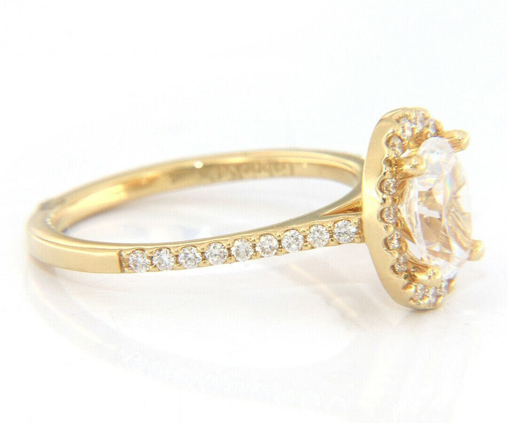 New Gabriel & Co. Oval Diamond Halo Semi Mount Ring in 14K