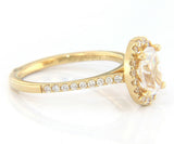 New Gabriel & Co. Oval Diamond Halo Semi Mount Ring in 14K