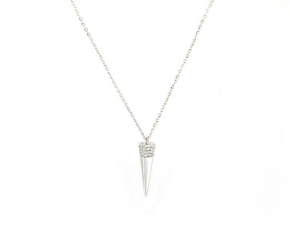 New 0.16ctw Diamond Sharp Nail Pendant Necklace in 18K