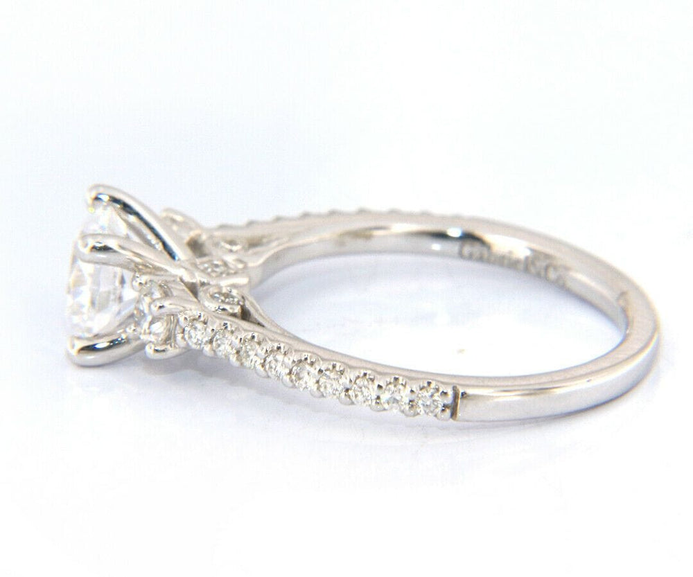 New Gabriel & Co. Diamond Three Stone Semi Mount Ring in 14K