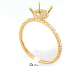 New Odelia 0.28ctw Diamond Straight Under Halo Semi Mount Ring in 18K