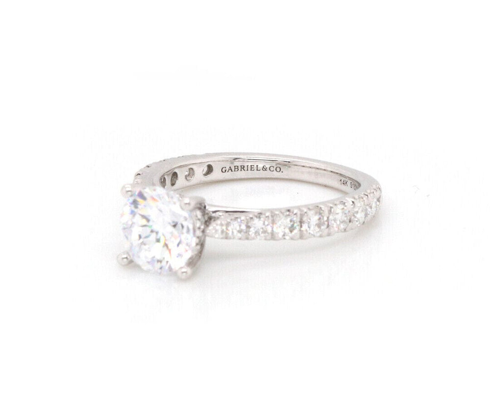 New Gabriel & Co. 0.81ctw Diamond Straight Semi Mount Ring in 14K