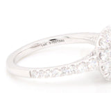 New Gabriel & Co. 1.16ctw Diamond Cushion Halo Semi Mount Ring in 14K