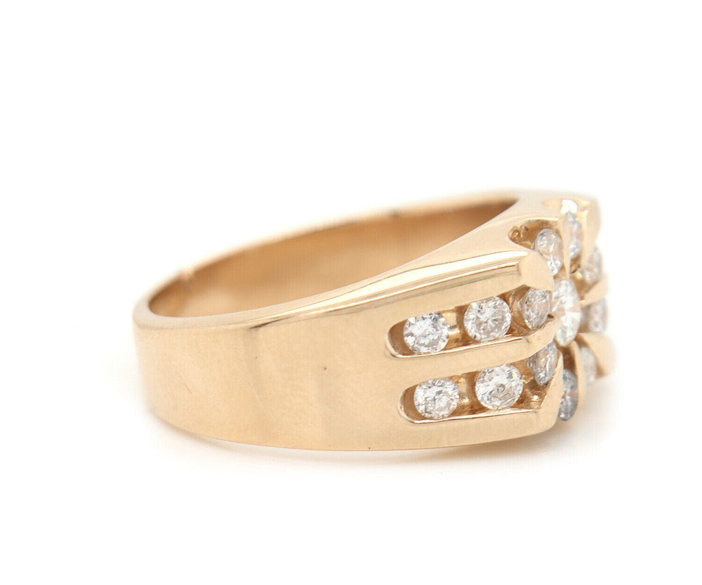 Gents 0.75ctw Diamond Sun Ray Ring in 14K