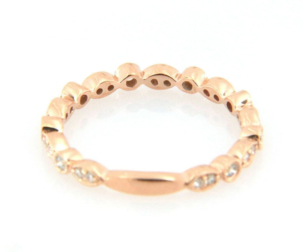 New Gabriel & Co. 0.24ctw Marquise and Circle Alternating Band Ring in 14K