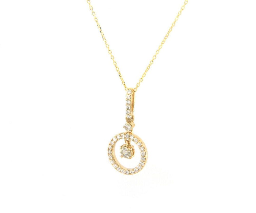 New 0.33ctw Diamond Halo Pendant Necklace in 14kt