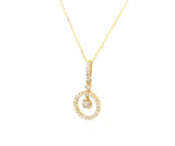 New 0.33ctw Diamond Halo Pendant Necklace in 14kt