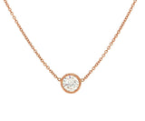 0.56ctw Diamond Solitaire Pendant Necklace 14K Rose Gold W/ Cert
