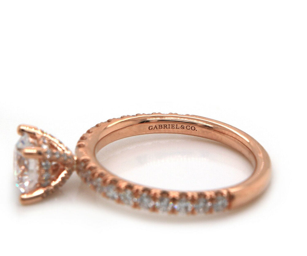 New Gabriel & Co. 0.54ctw Diamond Straight Semi Mount Ring in 14K