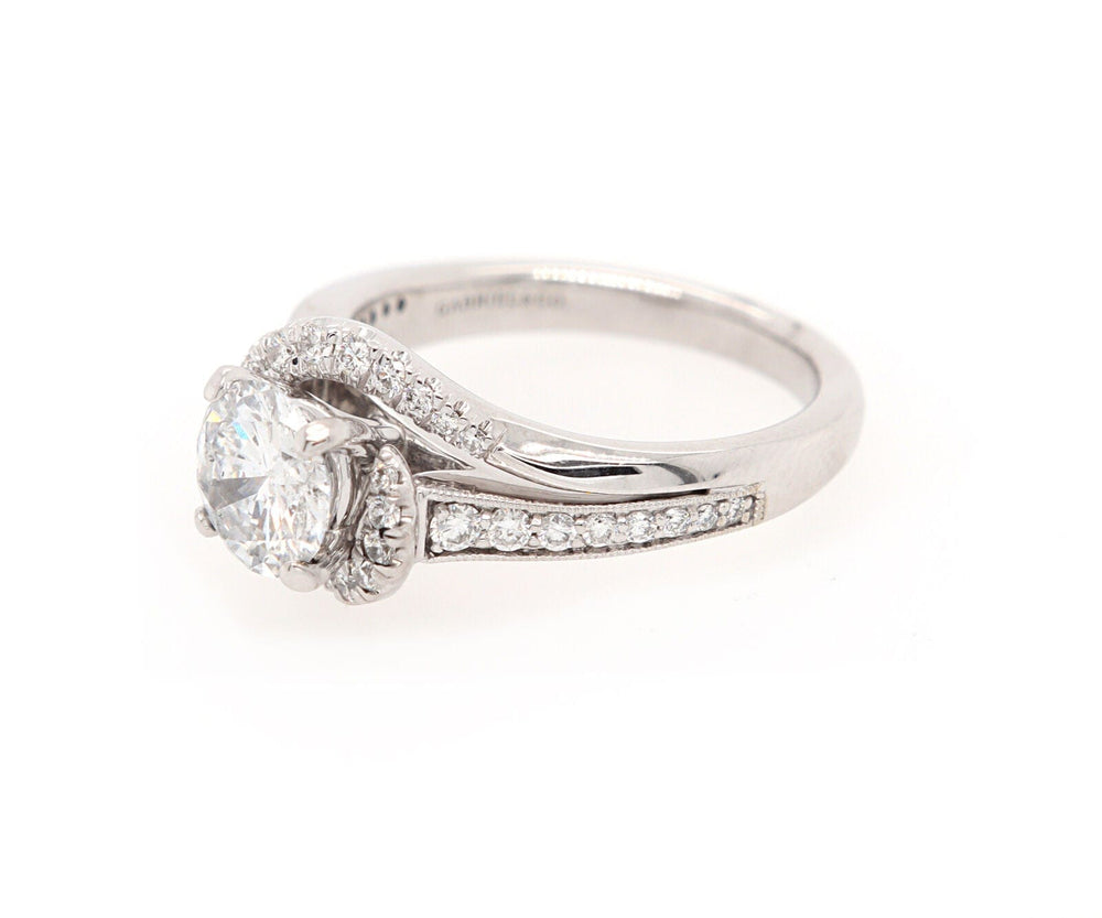 Gabriel & Co. 1.42ctw Round Diamond Halo Swirl Engagement Ring in 14K