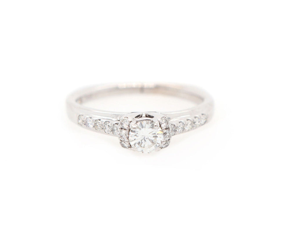 Harry K Signature Collection 0.50ctw Round Diamond Engagement Ring in 18K