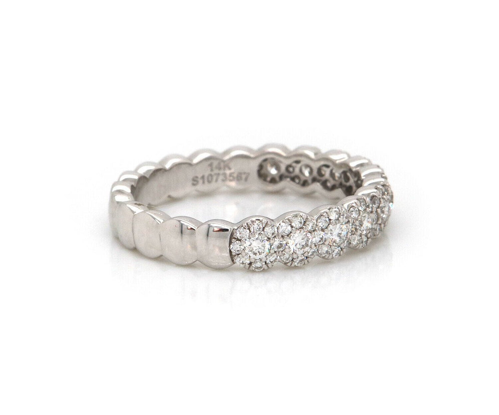 New Gabriel & Co. Straight Scalloped Diamond Anniversary Band Ring in 14K