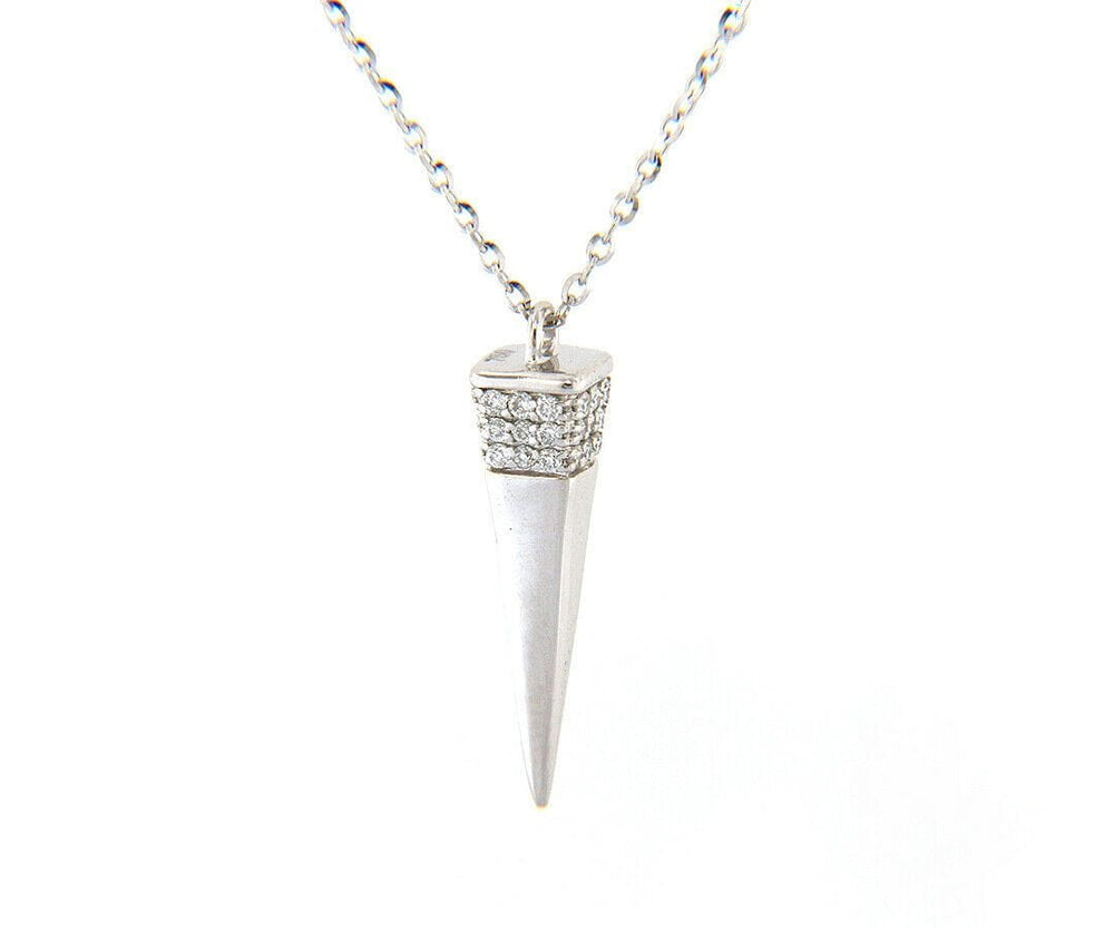 New 0.16ctw Diamond Sharp Nail Pendant Necklace in 18K