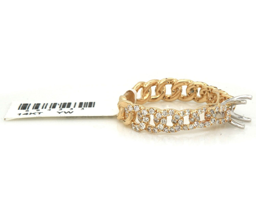 New 0.56ctw Diamond Link Semi Mount Ring in 14K