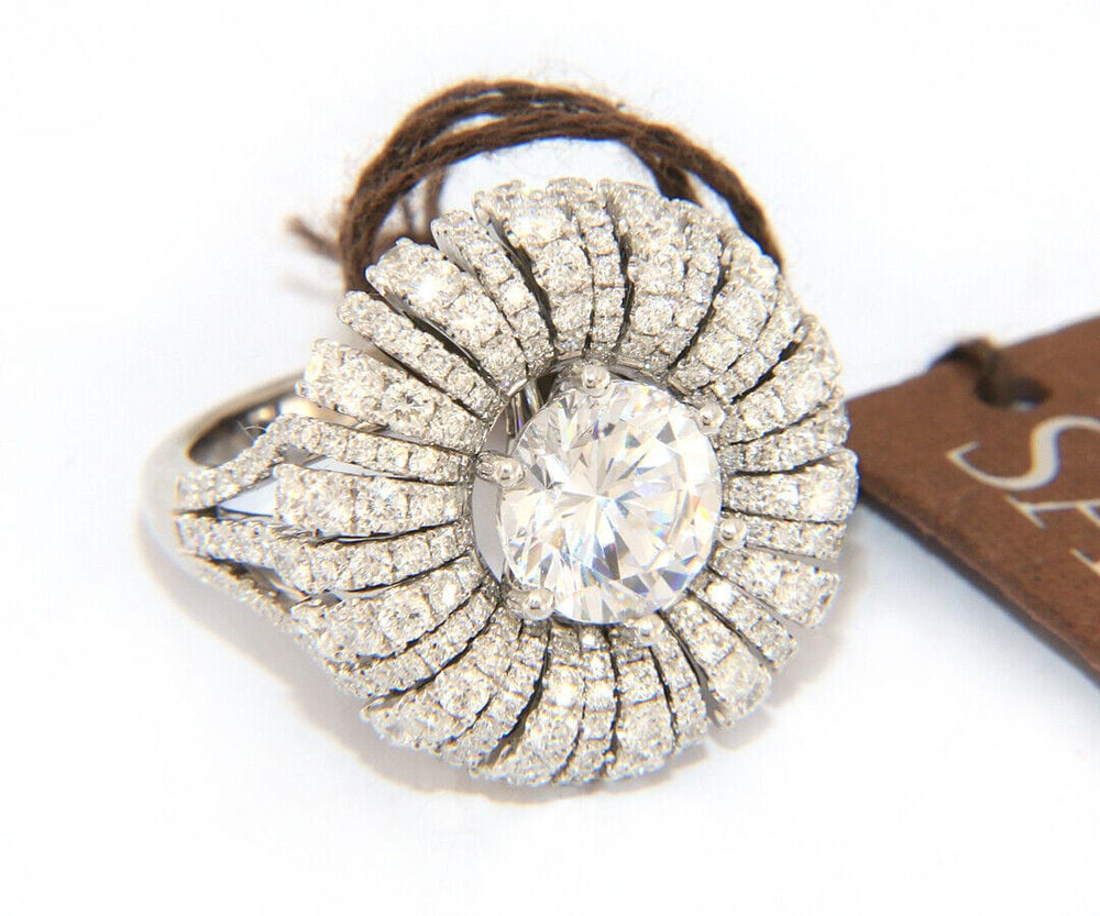 New Frederic Sage 1.45ctw Diamond Rose Flower Semi Mount Ring in 14K