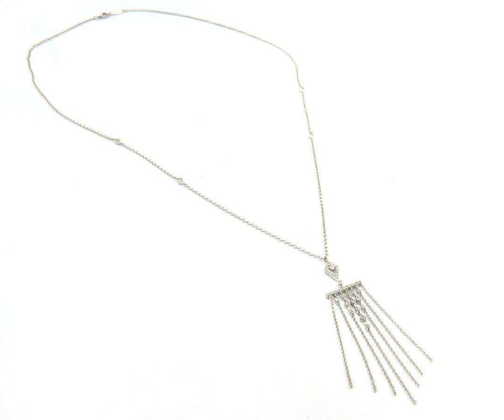 New From Gabriel & Co: 0.39ctw 7 Row Fringe Dangle Pendant in 14kt White Gold