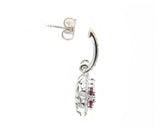 1.50ctw Rubies and 0.50ctw Pave Diamond Dangle Earrings in 14K