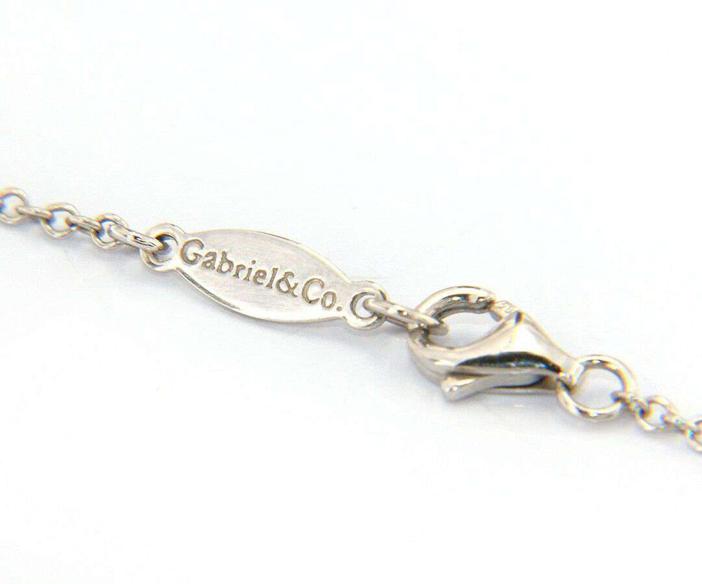 New From Gabriel & Co: 0.39ctw 7 Row Fringe Dangle Pendant in 14kt White Gold