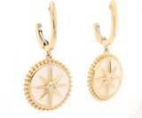 New Doves By Doron Paloma Diamond and Mother of Pearl Drop Earrings in 18K