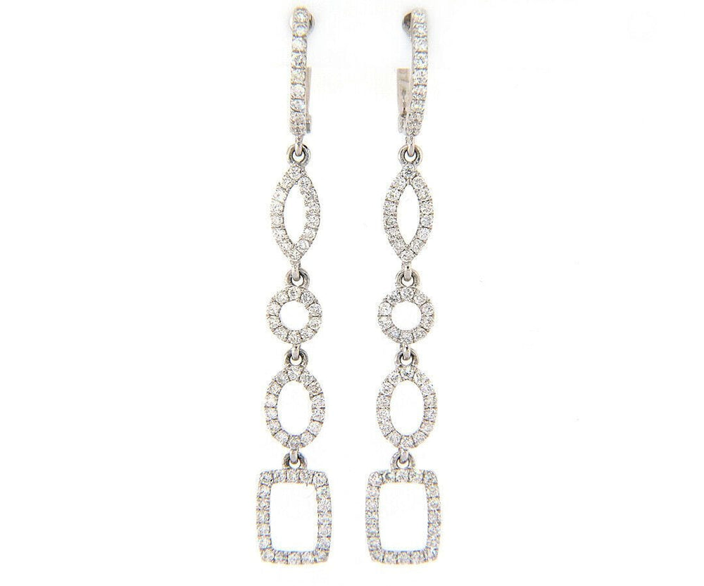 New Odelia 1.03ctw Diamond Mixed Shape Dangle Earrings in 18K