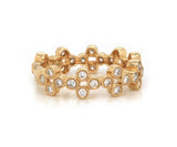 New Gabriel & Co. Diamond Milgrain Cluster Station Band Ring in 14K