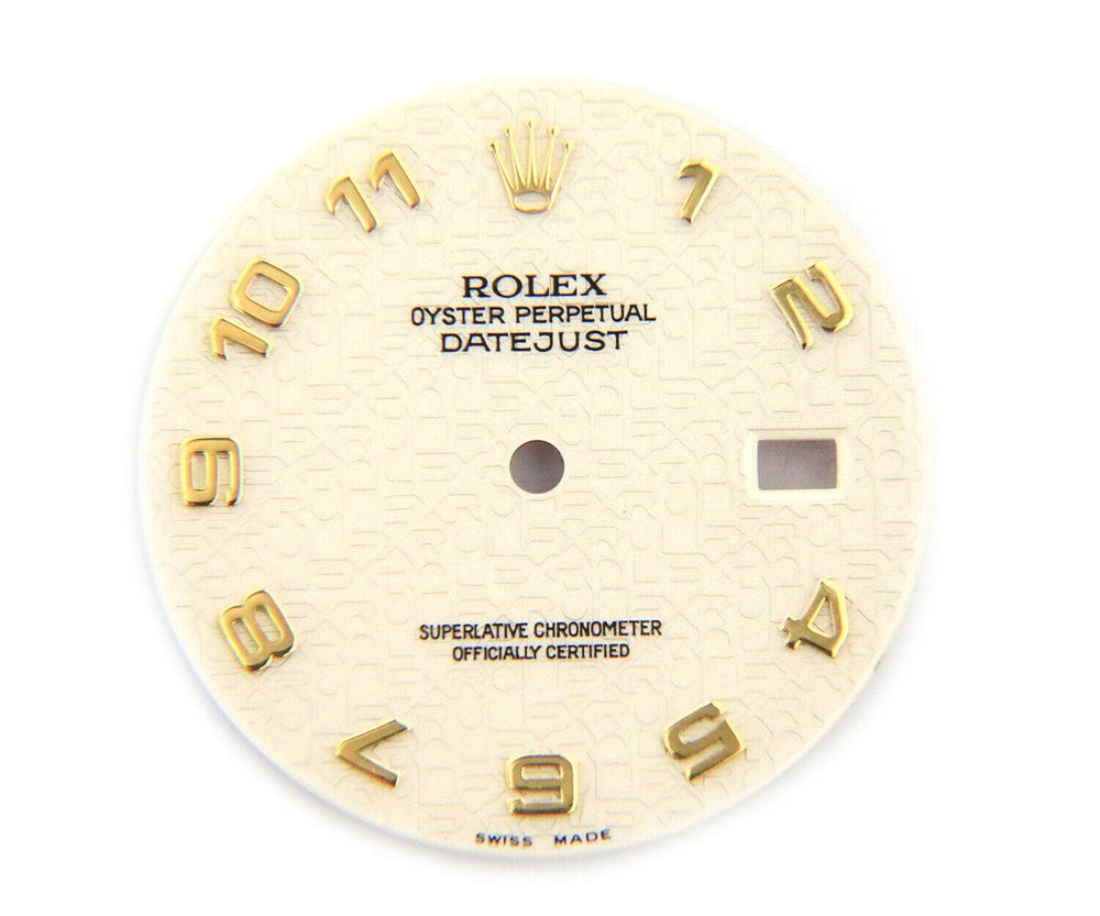 Original Rolex Datejust White Cream Jubilee Dial, Fits 36mm