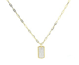 New Gabriel & Co. 0.69ctw Diamond Pave Dog Tag Hollow Chain Necklace in 14K