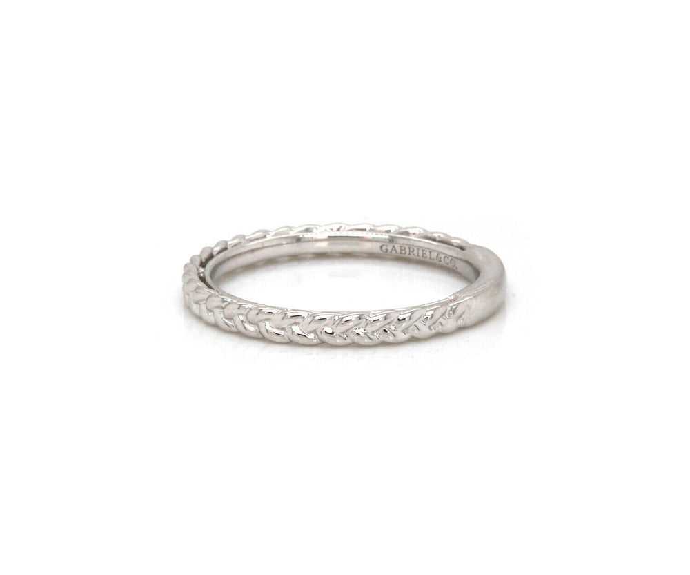 New Gabriel & Co. Braided Stackable Band Ring in 14K