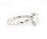 New Gabriel & Co. 0.52ctw Halo Three Stone Semi Mount Ring in 14K